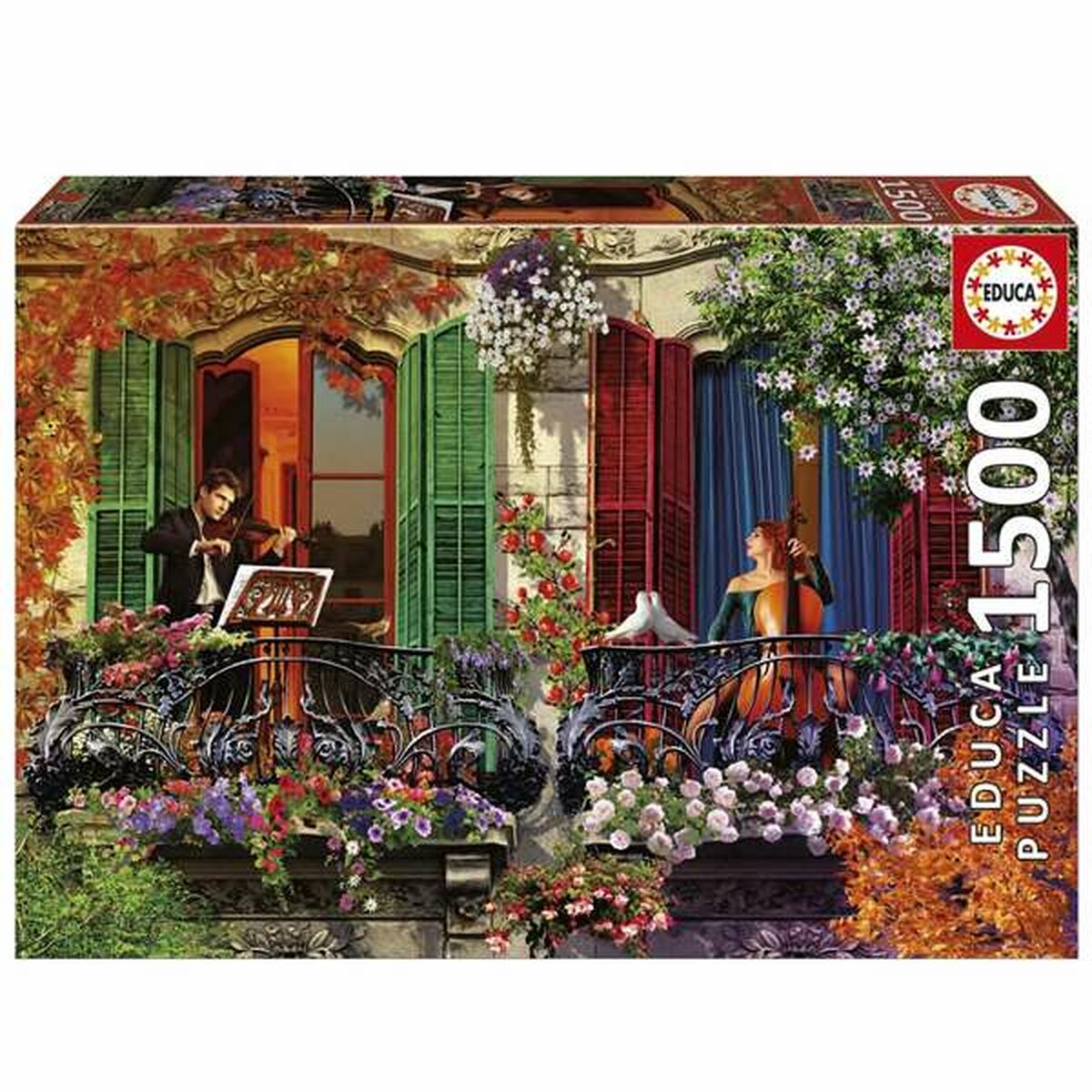 1500 palan palapeli Serenade, värikäs parveke- ja musiikkikuvio, aikuisille