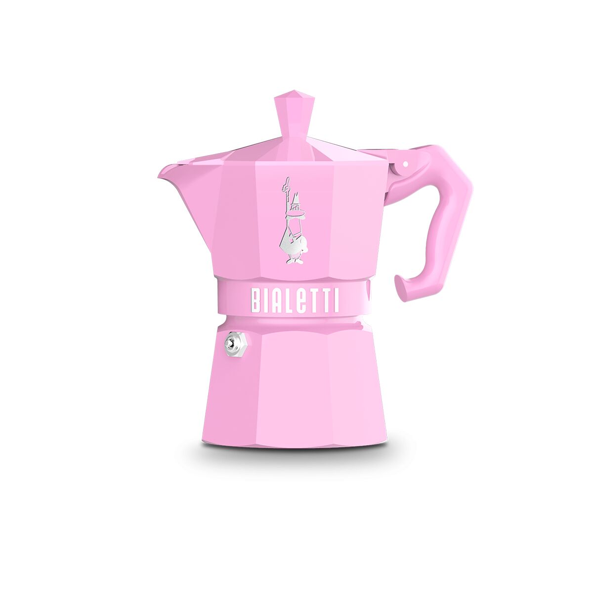 Mokkapannu 3 kupin, induktio pinkki alumiini bakeliitti Bialetti kotikeittiöön