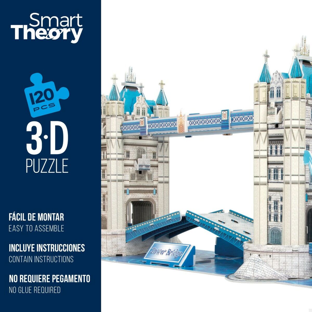 3D-palapeli Tower Bridge, 77,5×23×18 cm, kartonki, rakennettava, 3+