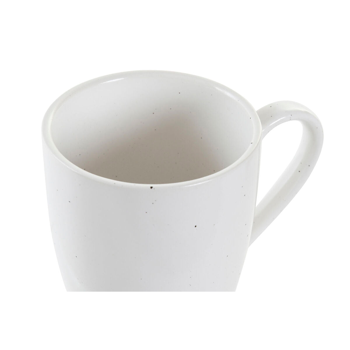 4-osainen mukisetti 300 ml, valkoinen keramiikka & kumipuu kahva keittiöön