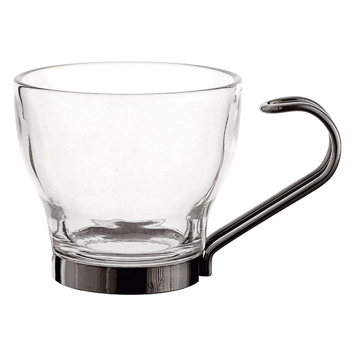 Espressokuppisetti 3 kpl 110 ml, konepesun kestävä läpinäkyvä lasi & teräskahva