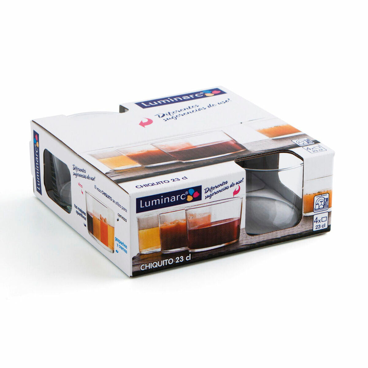 Juomalasit 230 ml 4 kpl, läpinäkyvä lasi - astianpesukoneeseen, arkeen & juhlaan