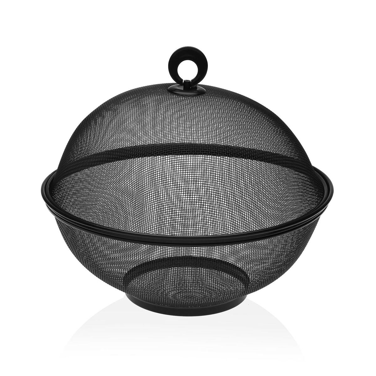 Hedelmäkulho kannellinen musta 28 x 28 x 28 cm, teräsverkko, keittiöön – kesä terassille – kuva 2