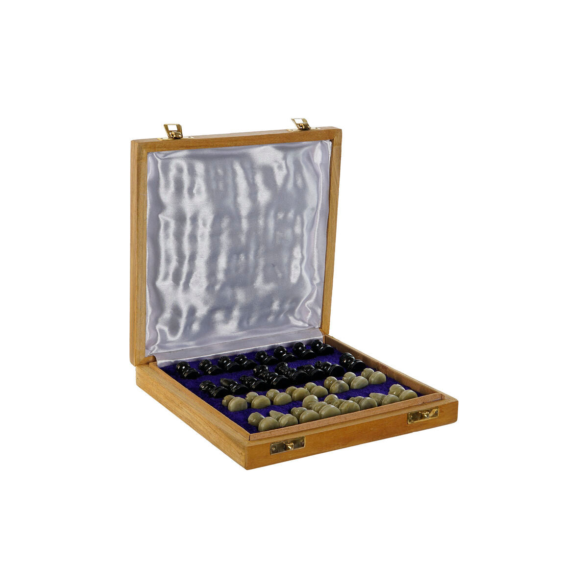 Shakkipeli puu-marmori, taittuva shakkilauta 20×11×4 cm, lapsille & matkalle – lautapelit lahja matkalle – kuva 5