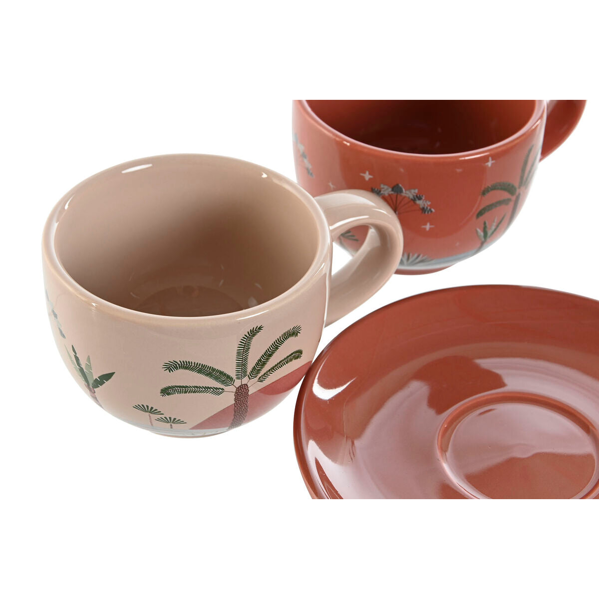 Kahvikuppisetti 6-osainen 180 ml, terrakotta-keltainen-beige-liila, dolomiitti