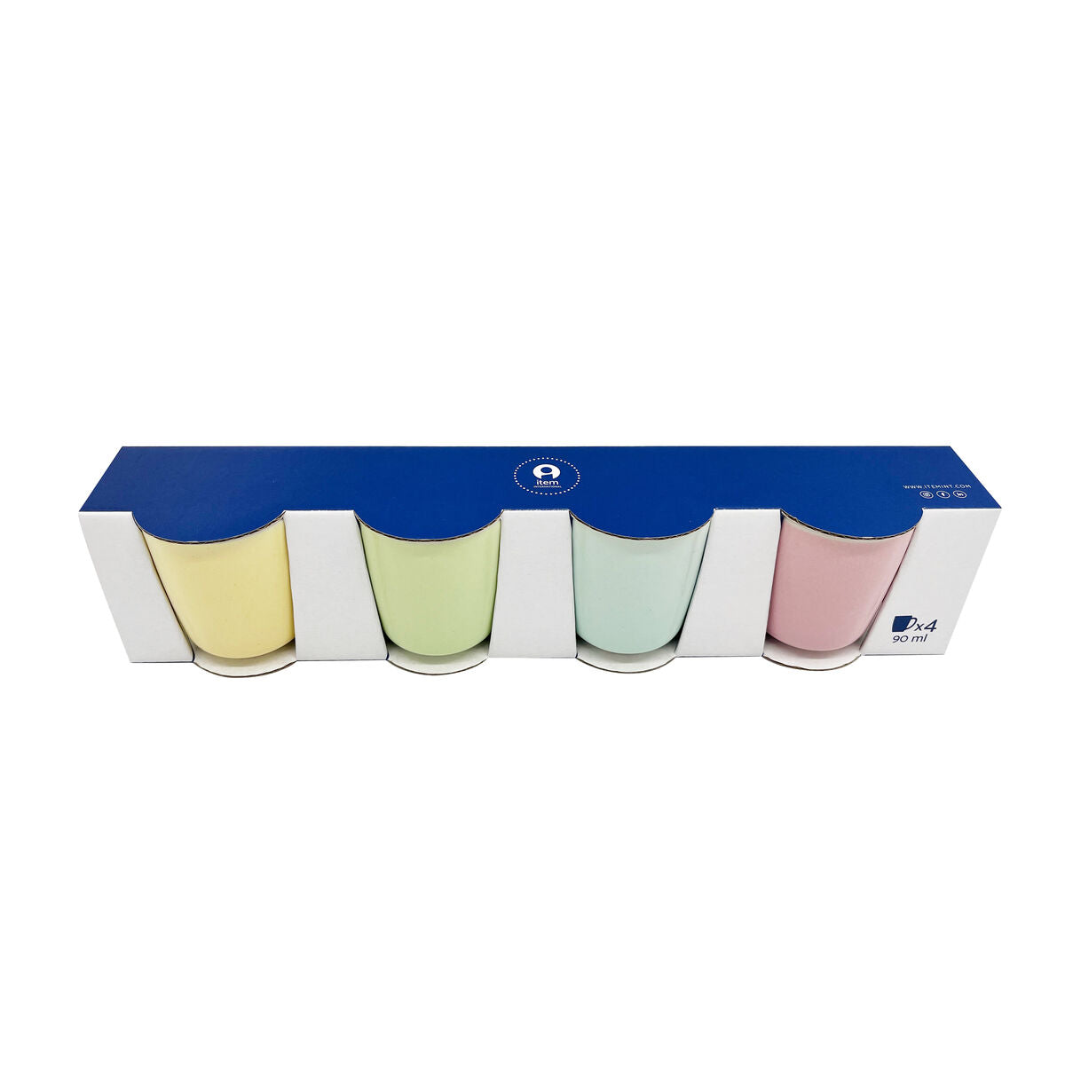 Espresso-mukit 90 ml posliini, 4 kpl - pastellisävyt, kahville ja aamukahviin