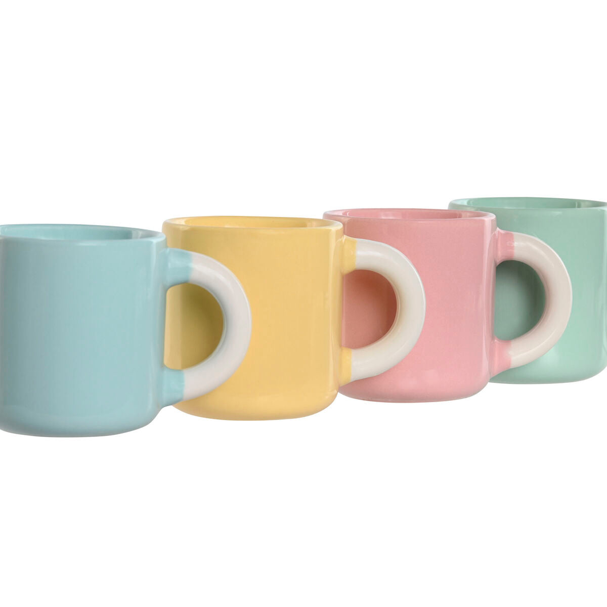 Kahvikuppisetti 110 ml posliini, 4 kpl, pastellisävyt kelt sin vih pink