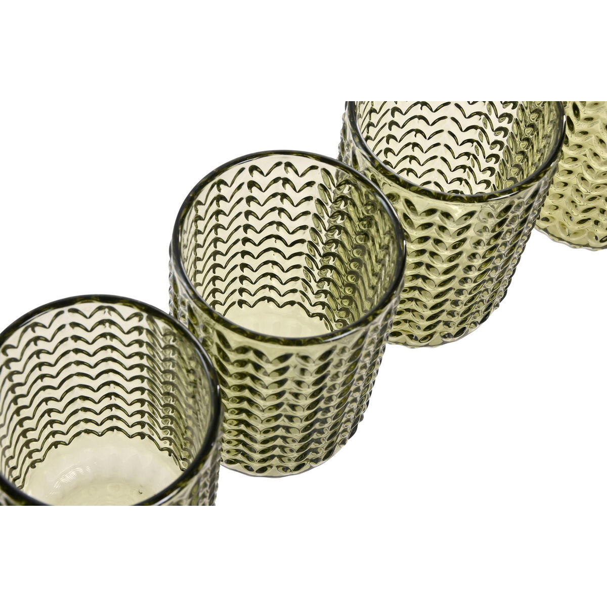 Lasisetti 6 kpl 420 ml, vihreät kristallilasit kohokuvio, tarjoiluun 7,5×13 cm – lahja naiselle tarjoilulasit – kuva 2