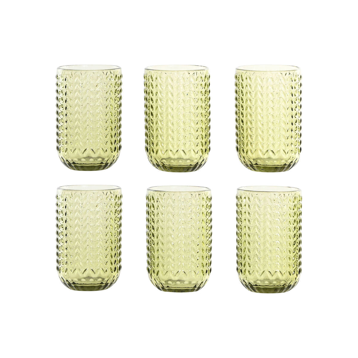 Lasisetti 6 kpl 420 ml, vihreät kristallilasit kohokuvio, tarjoiluun 7,5×13 cm – joulu lahja naiselle – kuva 1