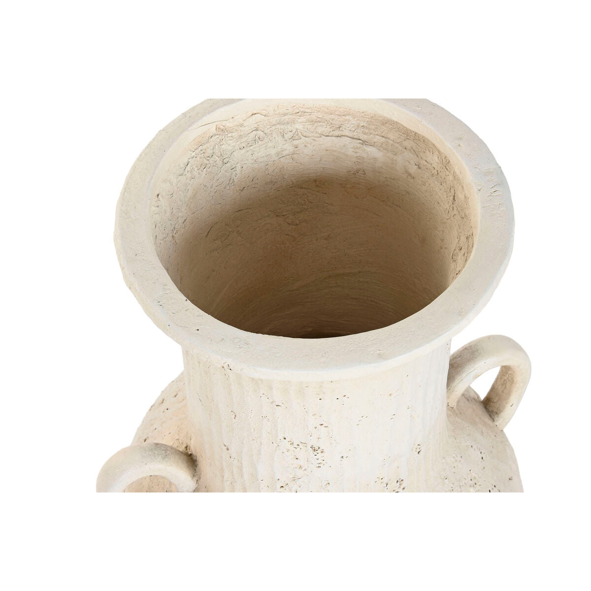 Maljakko 65 cm valkoinen, antiikkipintainen amforamallinen kahvallinen