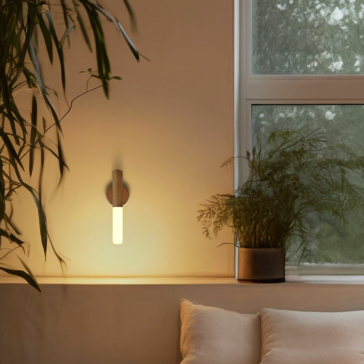 Ladattava LED-seinävalaisin magneettikiinnitys, ruskea 18x2,5cm USB-ladattava – USB-ladattava LED-seinävalaisin – kuva 2