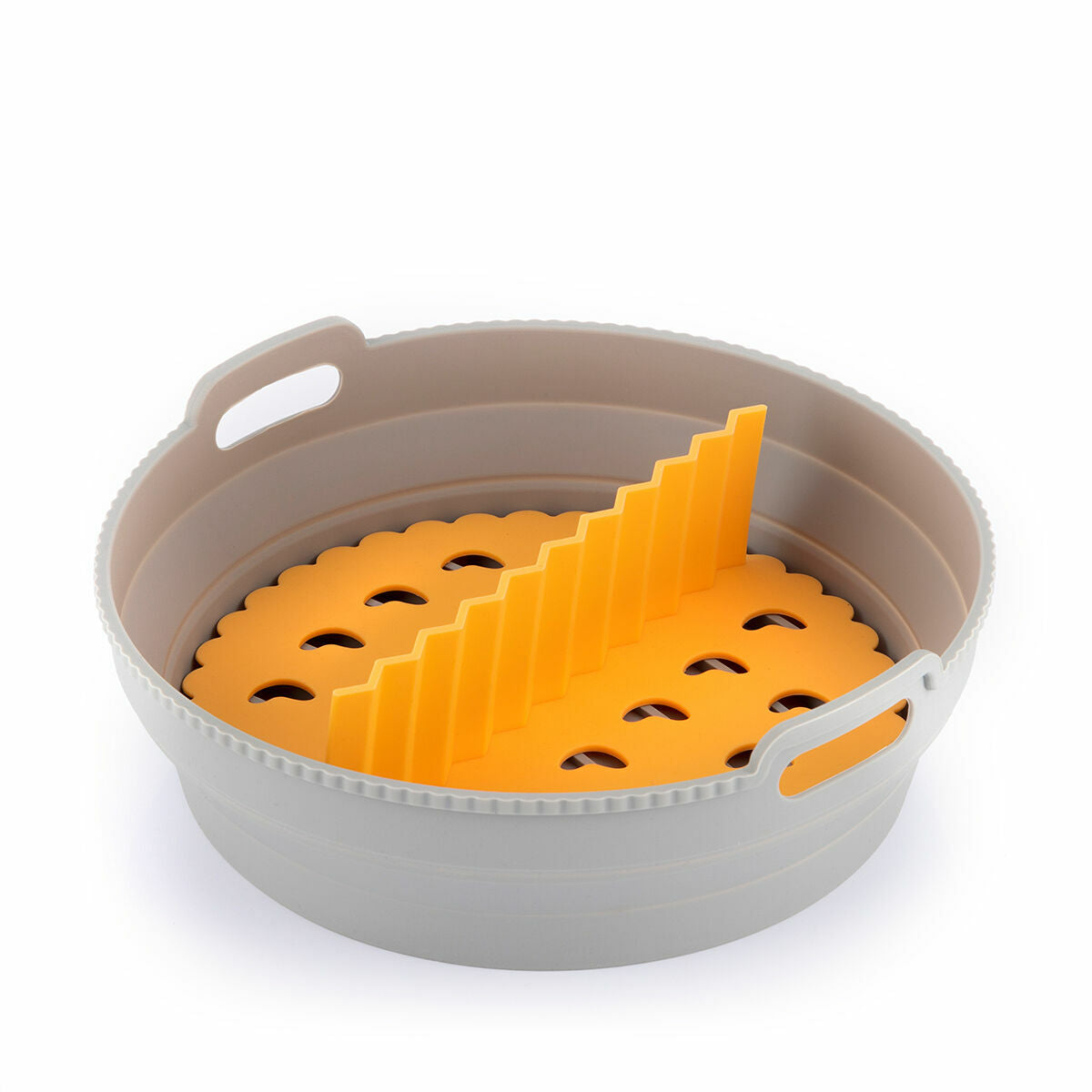 Airfryer silikonivuoka jakajalla, taittuva Ø21,5 cm, uuni & mikro, BPA-vapaa – jakajalla helppo puhdistaa – kuva 5