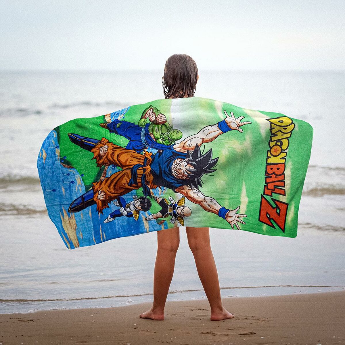 Dragon Ball pyyhe 70 x 140 cm, lasten monivärinen, 100% puuvillaa – uimapyyhe sarjakuvakuosi – kuva 1