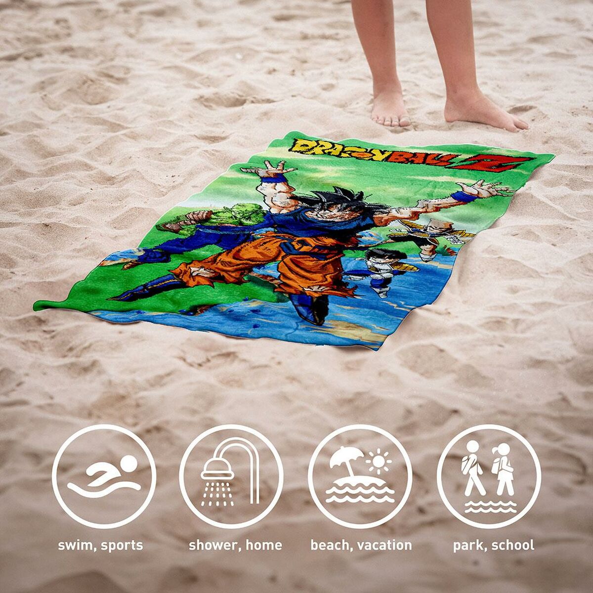 Dragon Ball pyyhe 70 x 140 cm, lasten monivärinen, 100% puuvillaa – 70 x 140 cm pehmeä pyyhe – kuva 3