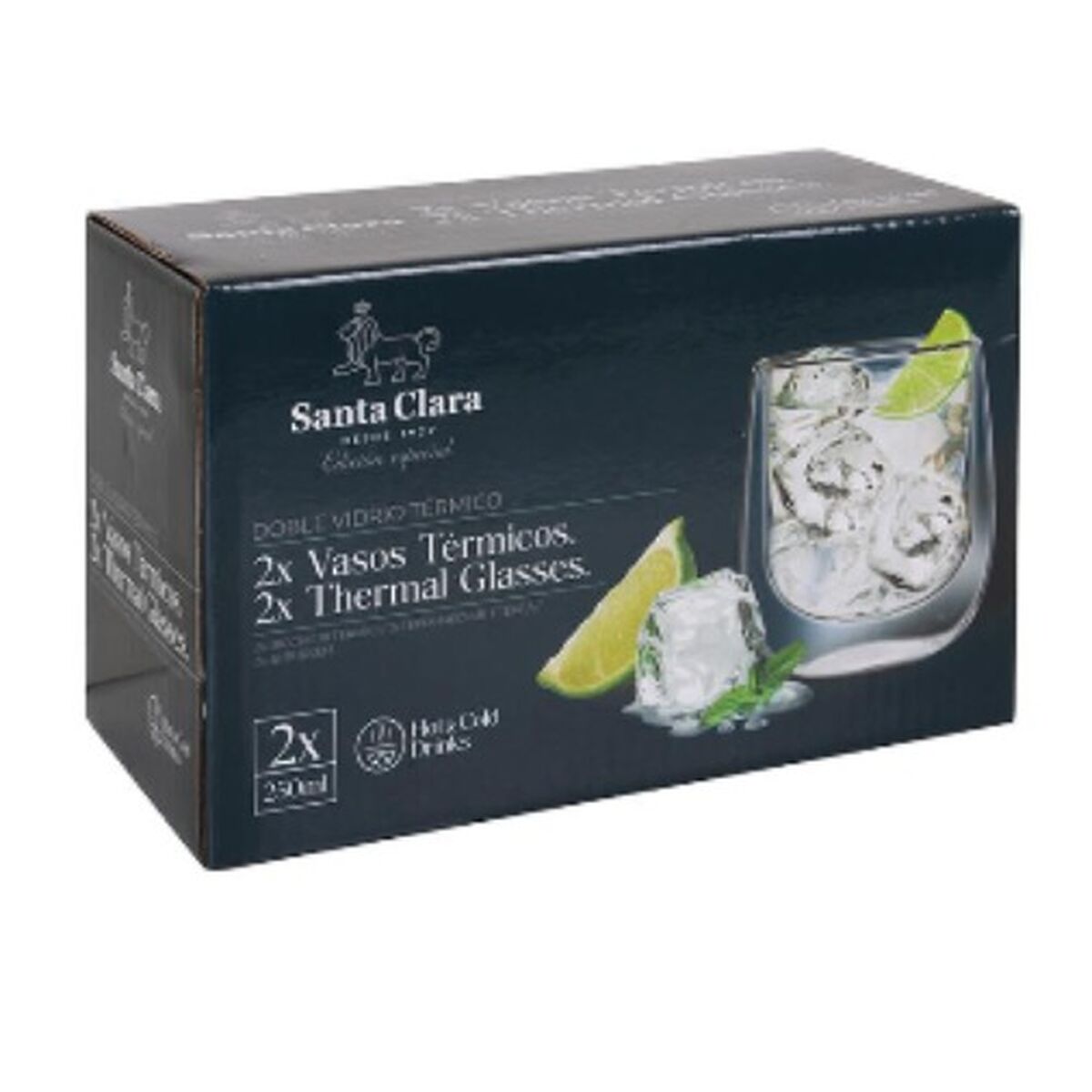 Tuplalasiset juomalasit 250 ml, 2 kpl - borosilikaatti, lämpöeristetyt