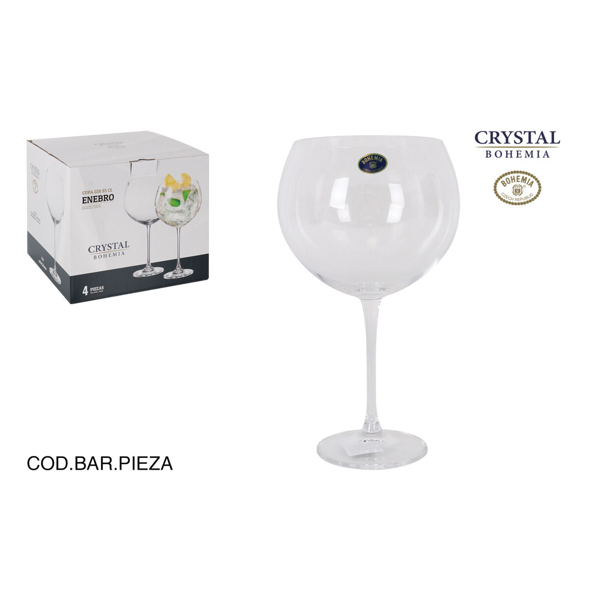 Cocktail-lasi 4 kpl, 2 settiä - Bohemia Crystal Enebro, elegantit juomalasit