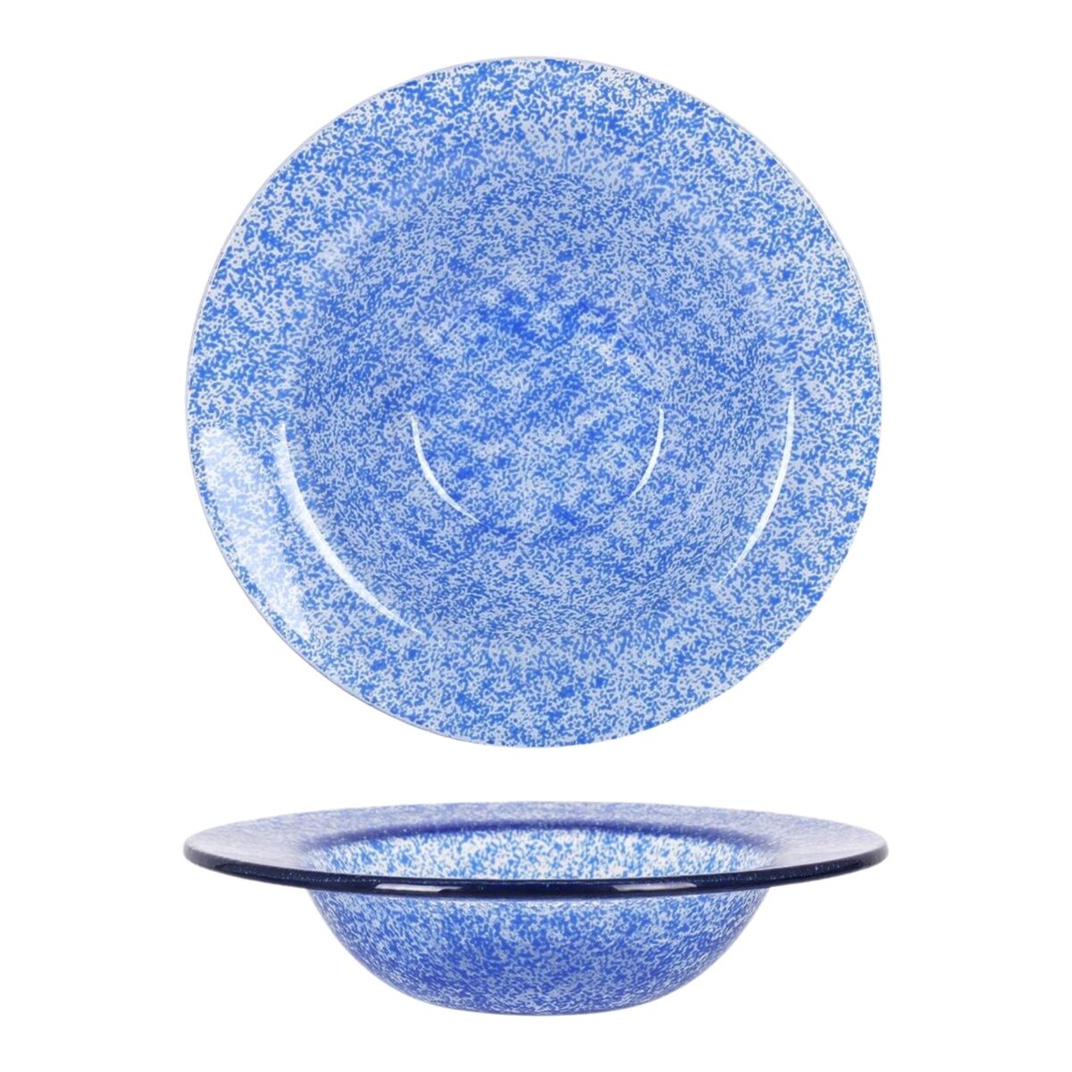 Syvä lautanen 17 cm 6 kpl, sininen roiskekuvio - keittiöön & tarjoiluun