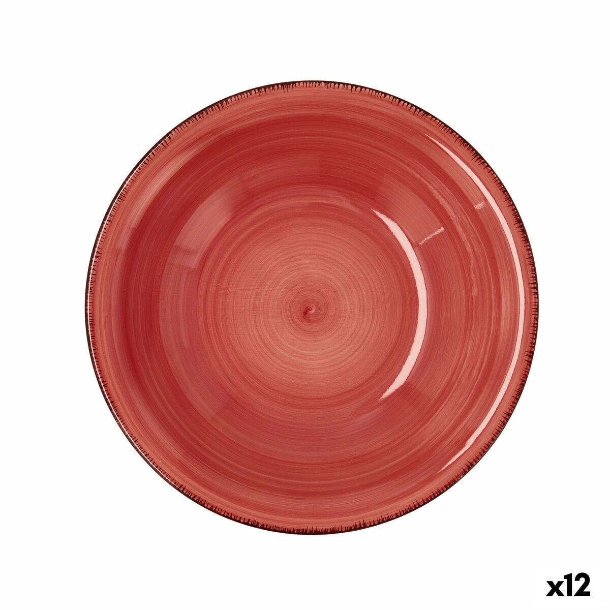 Syvä lautanen ø21,5 cm, keraaminen punainen, 12 kpl, mikro & tiskikone