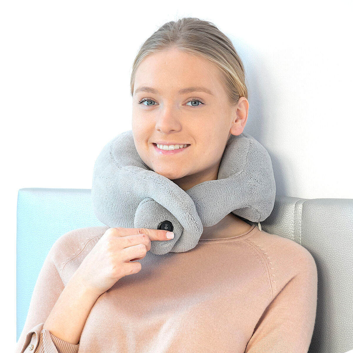Hierova niskatyyny paristokäyttöinen - 2 intensiteettiä, ergonominen, harmaa – paristokäyttöinen pehmeä fleece – kuva 1