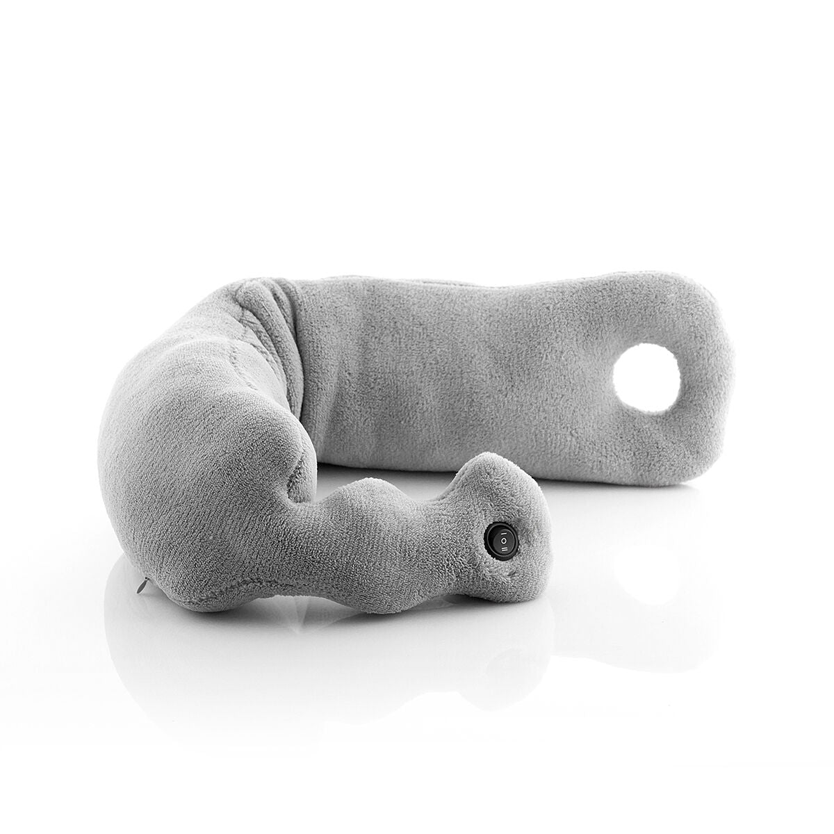 Hierova niskatyyny paristokäyttöinen - 2 intensiteettiä, ergonominen, harmaa – pehmeä fleece matkalle sopiva – kuva 3