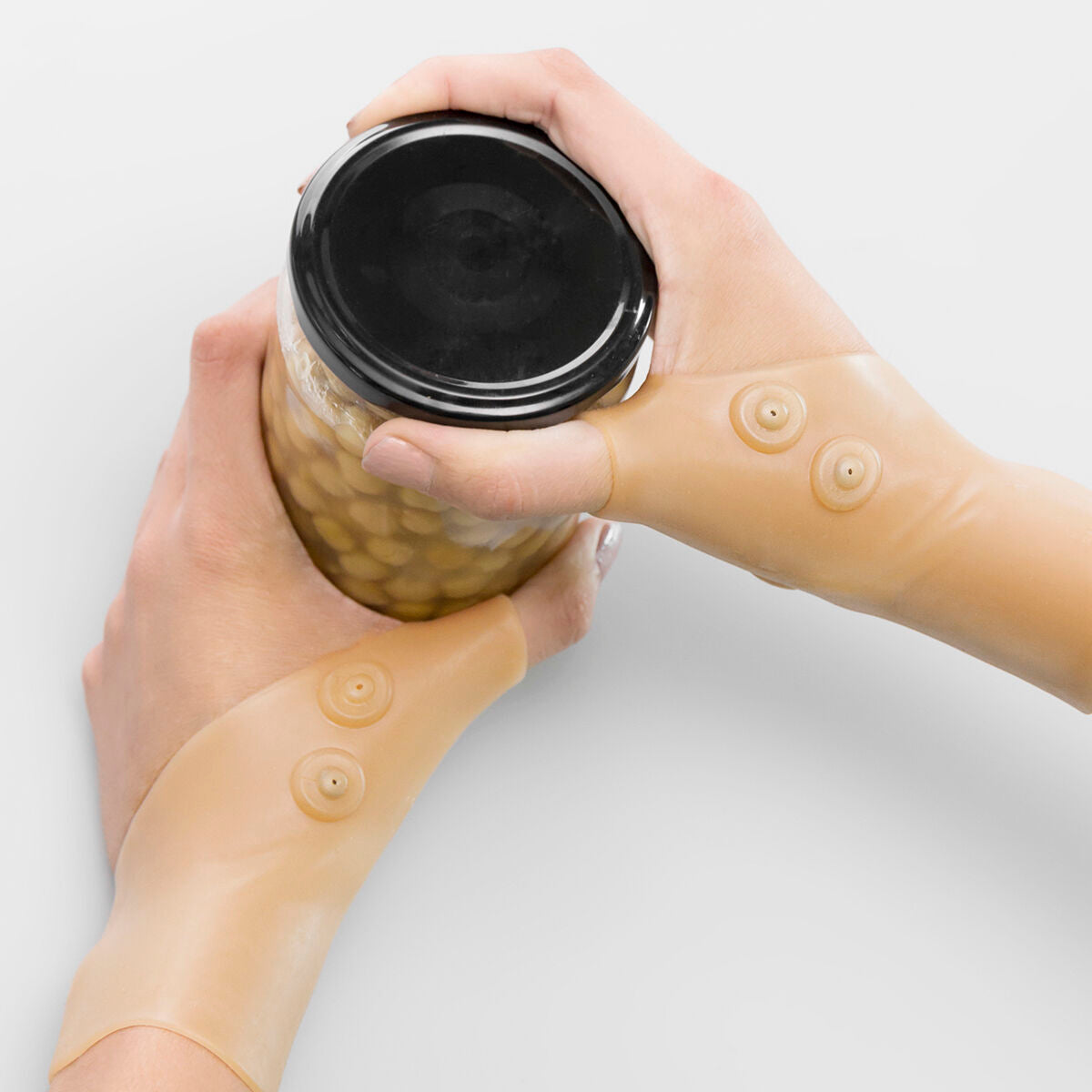 Magneettinen rannetuki, kompressio 2 kpl, joustava, vedenkestävä, beige, unisex – rannetuki lahja miehelle – kuva 7