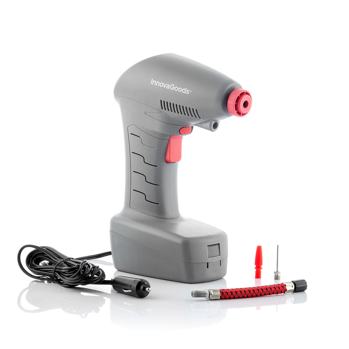 12V autokompressori, kannettava LED-valolla – auton, pyörän & ilmapalloille – Kannettava kompressori Pyörän pumppu – kuva 1