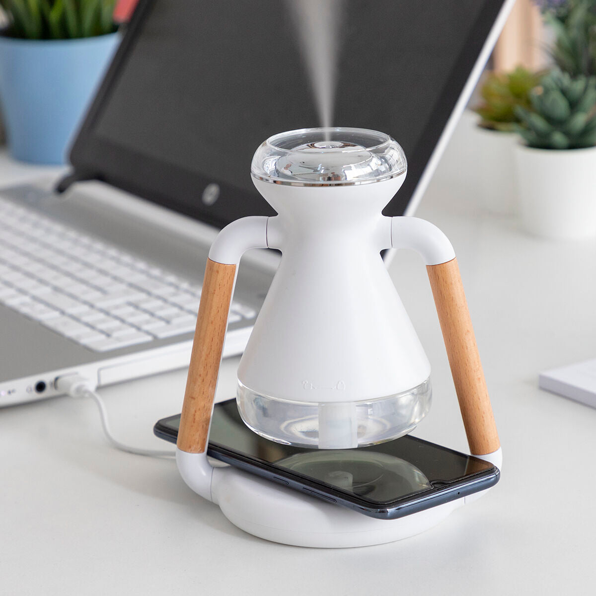 Langaton laturi 9 W pikalataus, aromadiffuusori & ilmankostutin, 230 ml – USB-laturi ilmankostutin – kuva 12