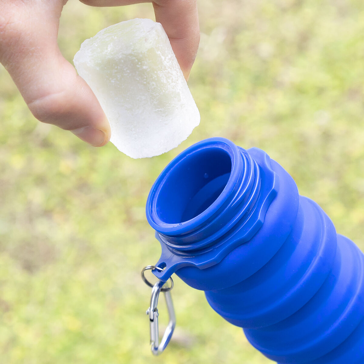 Kokoontaitettava silikonijuomapullo 500 ml, vuotamaton & ripustettava matkalle – retkeilyjuomapullo kokoontaitettava juoma…