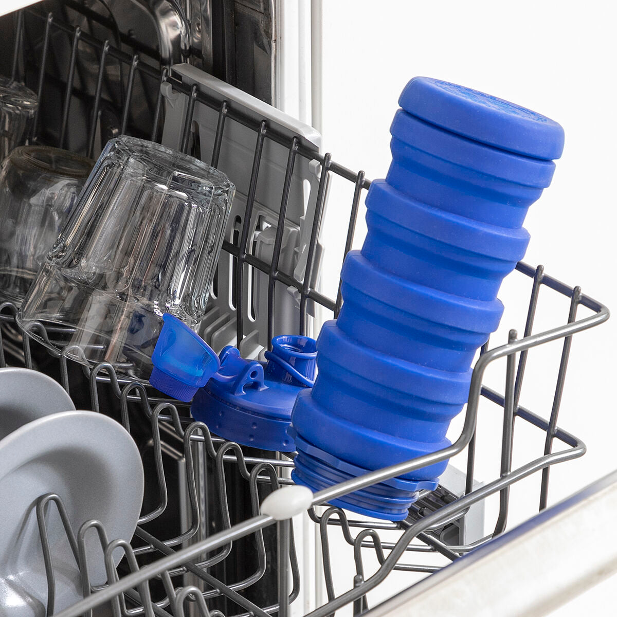 Kokoontaitettava silikonijuomapullo 500 ml, vuotamaton & ripustettava matkalle – treenipullo 500 ml – kuva 5