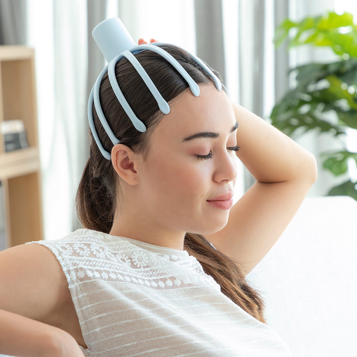 Päänhierontalaite, ladattava 360° värinä, 3 tilaa, hiljainen & handsfree – stressin lievitys lahja naiselle – kuva 2