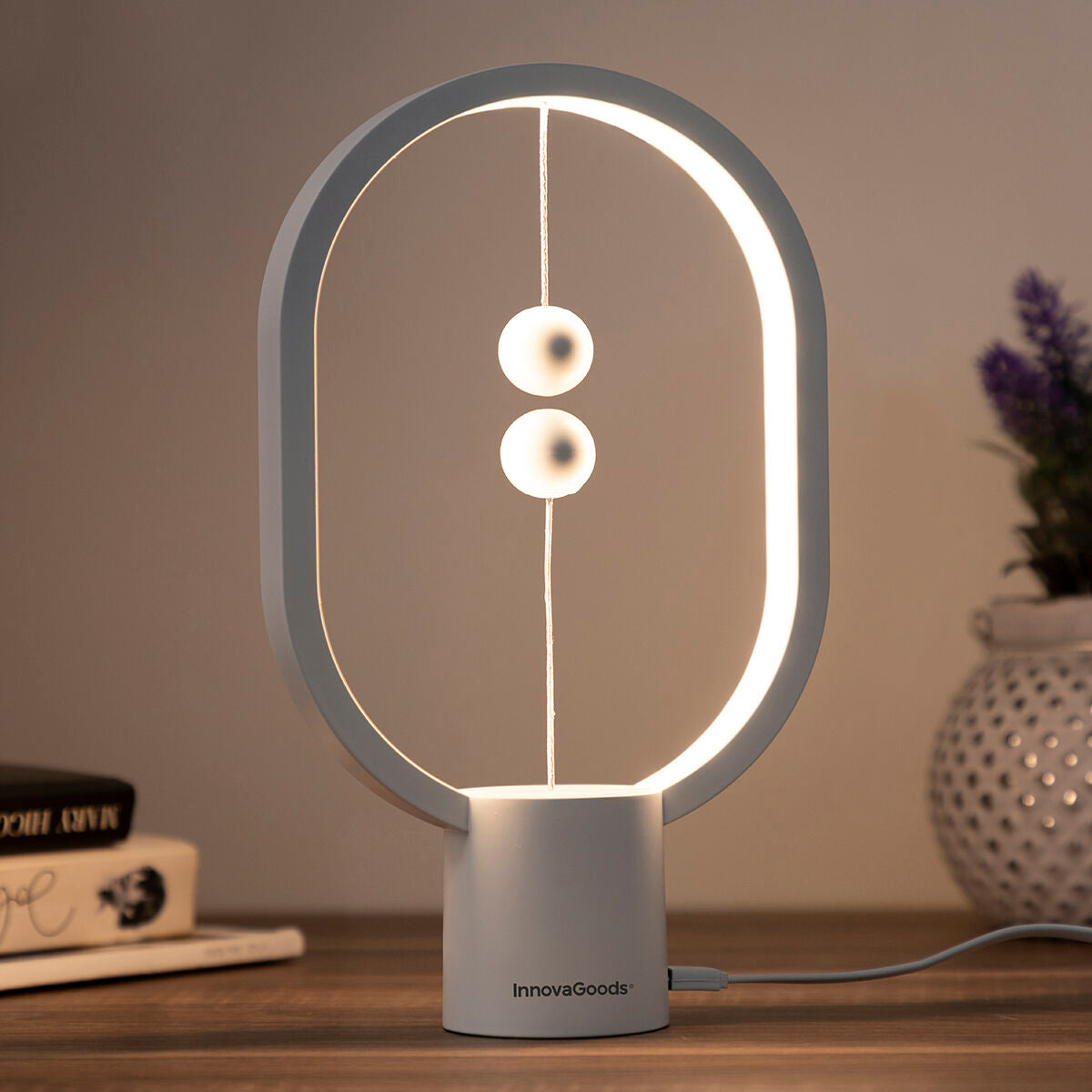 Tasapainolamppu magneettikytkimellä, LED pöytälamppu lämmin valo 3 W USB – lahja naiselle yöpöydän lamppu – kuva 1