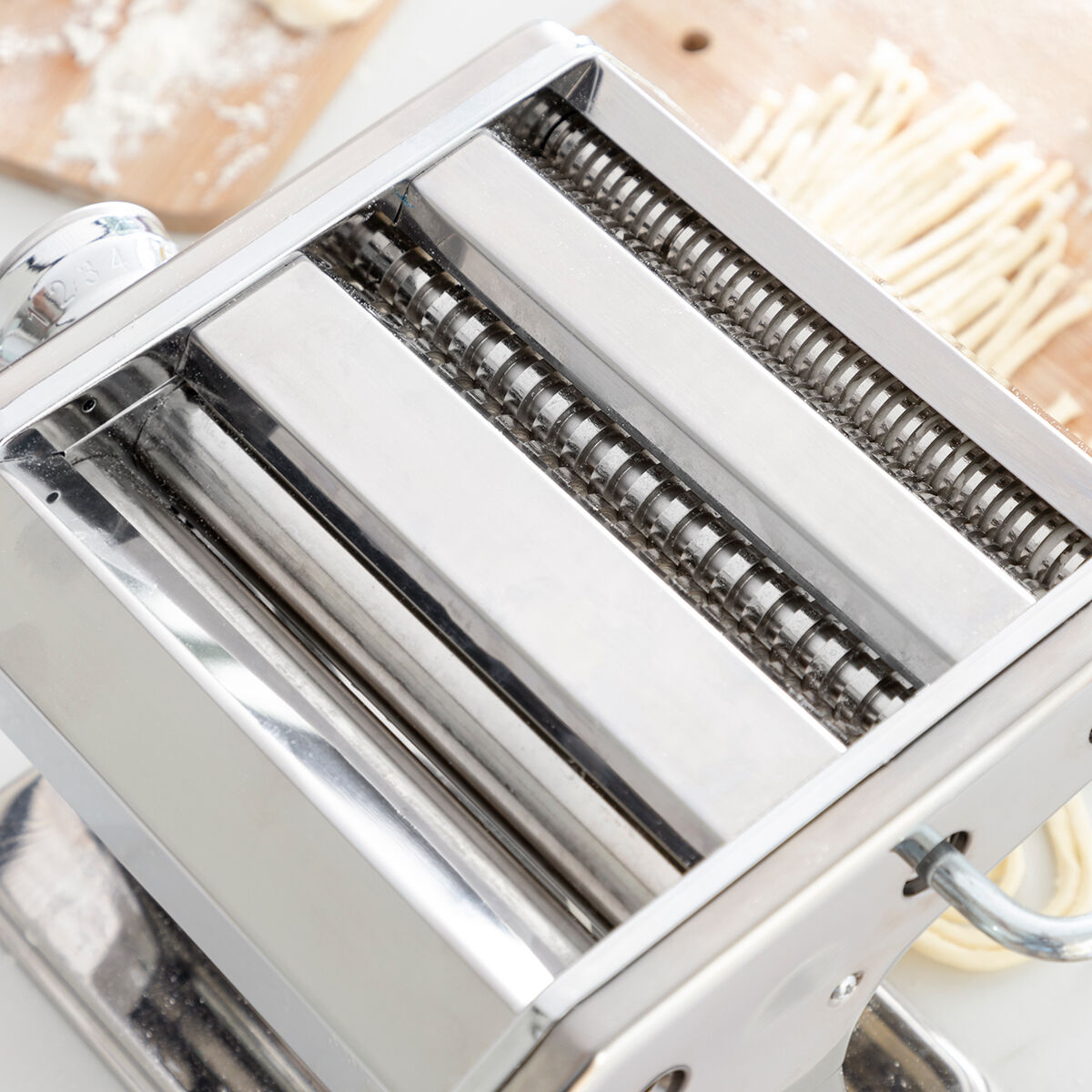 Pastakone käsikäyttöinen, 3 terää & 8 paksuustasoa, spagetti tagliatelle lasagne – kotipasta reseptikirja mukana – kuva 5