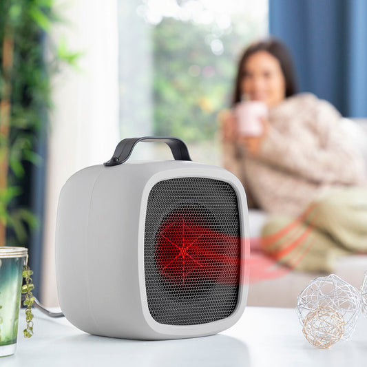 Pieni sähkölämmitin 500 W, kannettava minilämmitin pöydälle & työpisteeseen – nopea lämmitys lahja naiselle – kuva 1