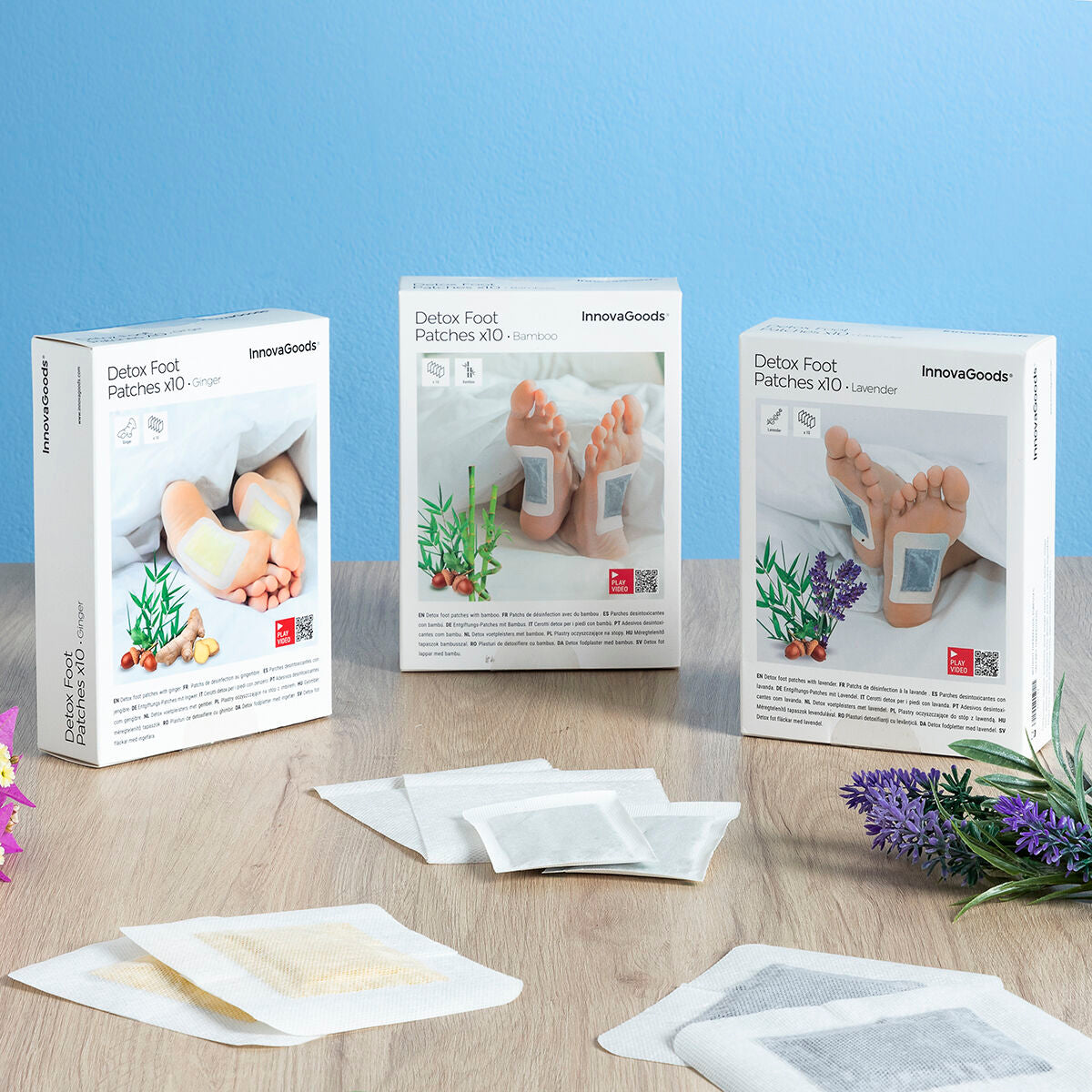 Detox jalkapohjalaastarit bambu 10 kpl, liimattavat 10×12 cm, yökäyttö – rentoutus lahja miehelle – kuva 4