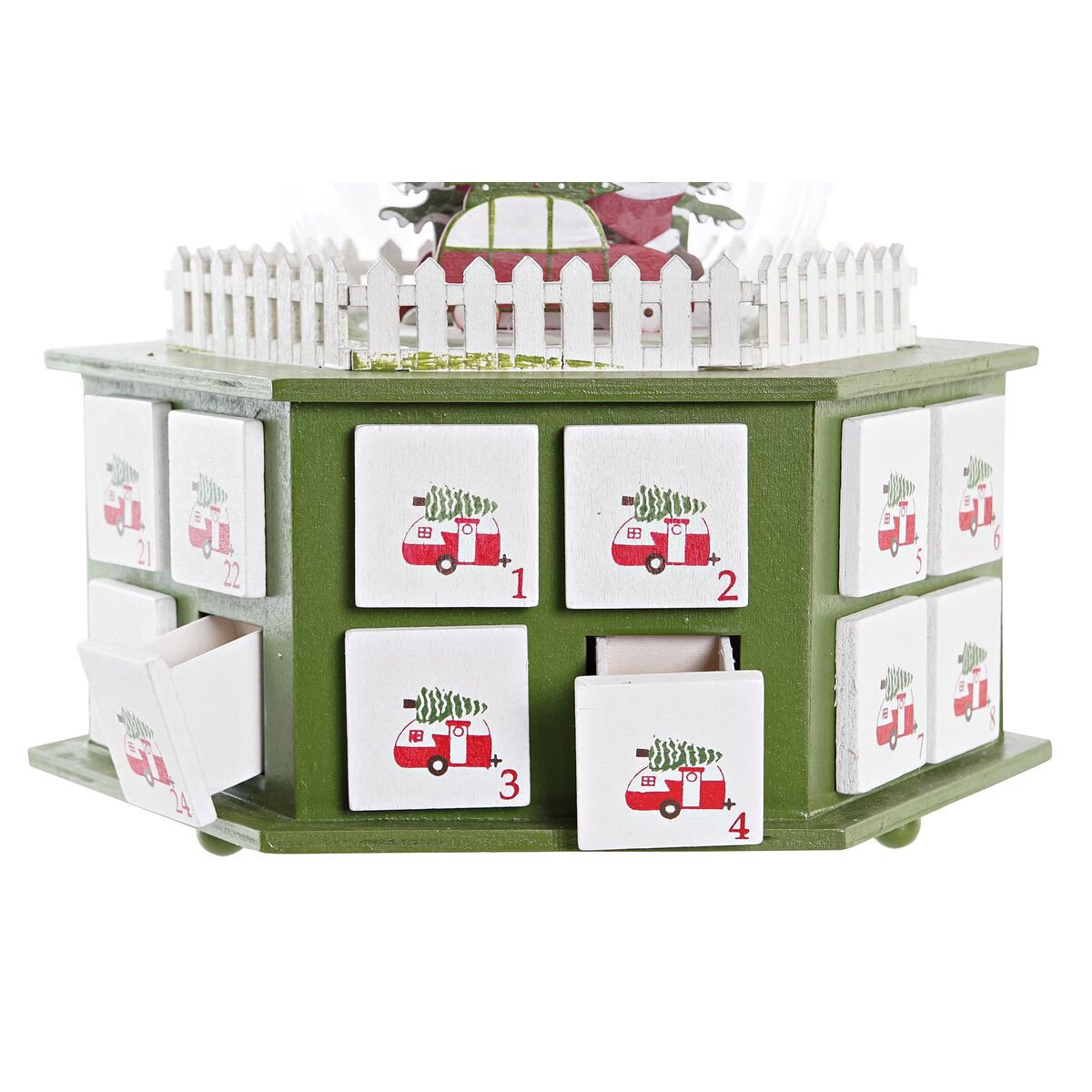 Adventtikalenteri puu LED 2 kpl, 22 x 19 x 20 cm, punainen & vihreä, joulu