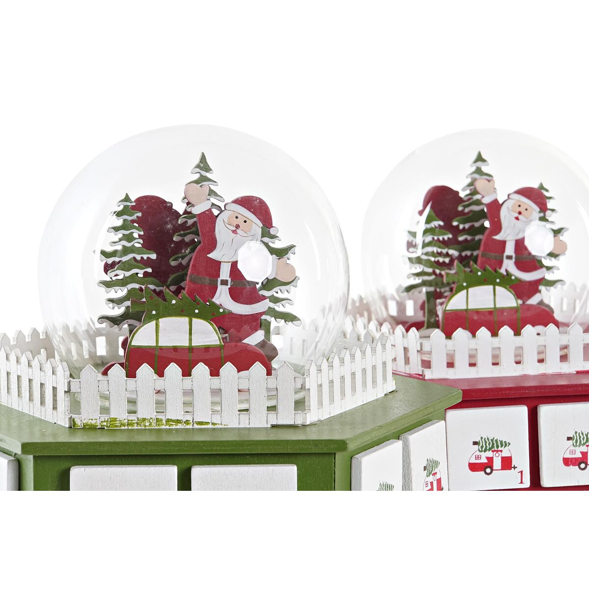 Adventtikalenteri puu LED 2 kpl, 22 x 19 x 20 cm, punainen & vihreä, joulu