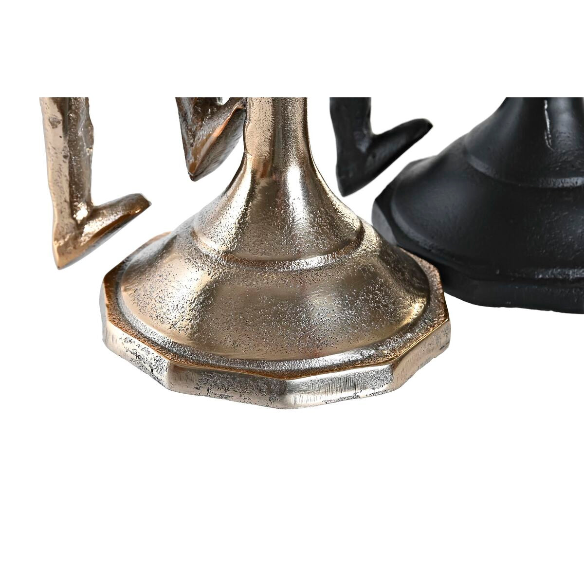 Kynttilänjalka 2 kpl alumiini 12 x 10 x 27 cm, moderni samppanja & musta