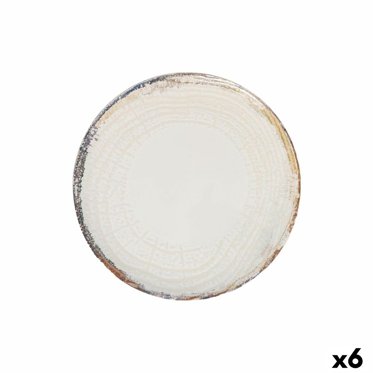 Aluslautanen Ø 32,5 cm, 6 kpl, valkoinen rustiikkireuna, kattaukseen kotiin