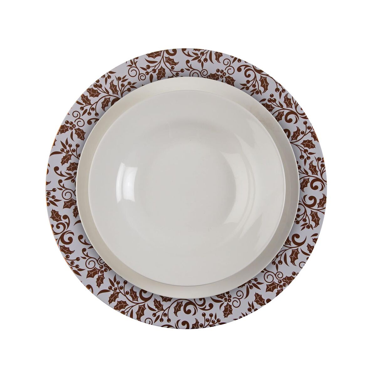 Aluslautanen 33 cm metallinen kullanvärinen, korkeus 1,5 cm - juhlakattaukseen