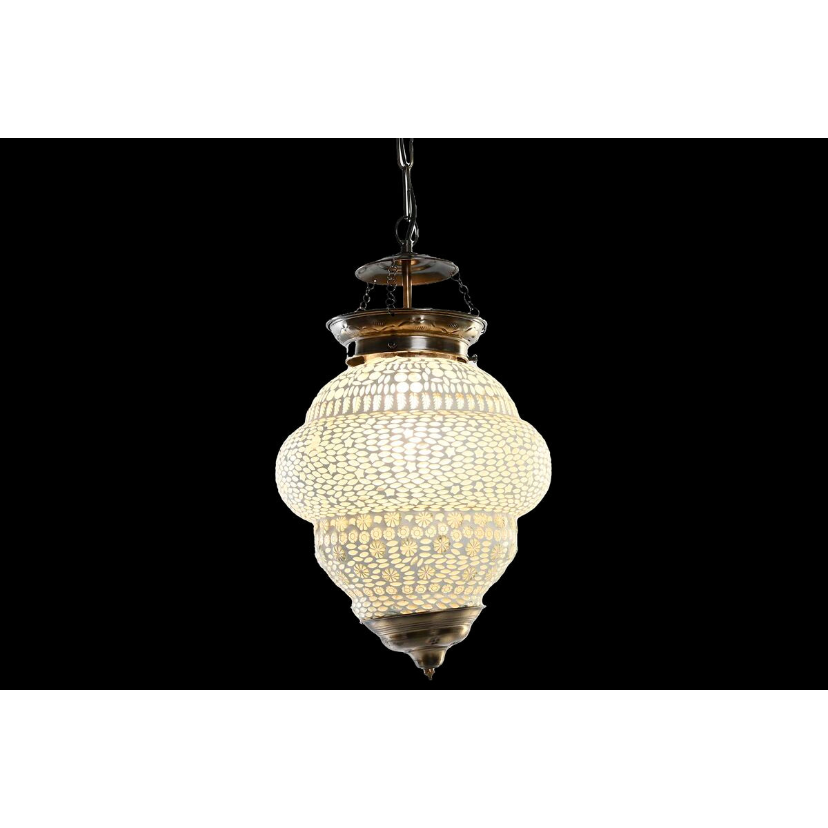Arabialainen kattovalaisin 25 W, E14, valkoinen metalli & kristalli 23 x 23 x 33 cm