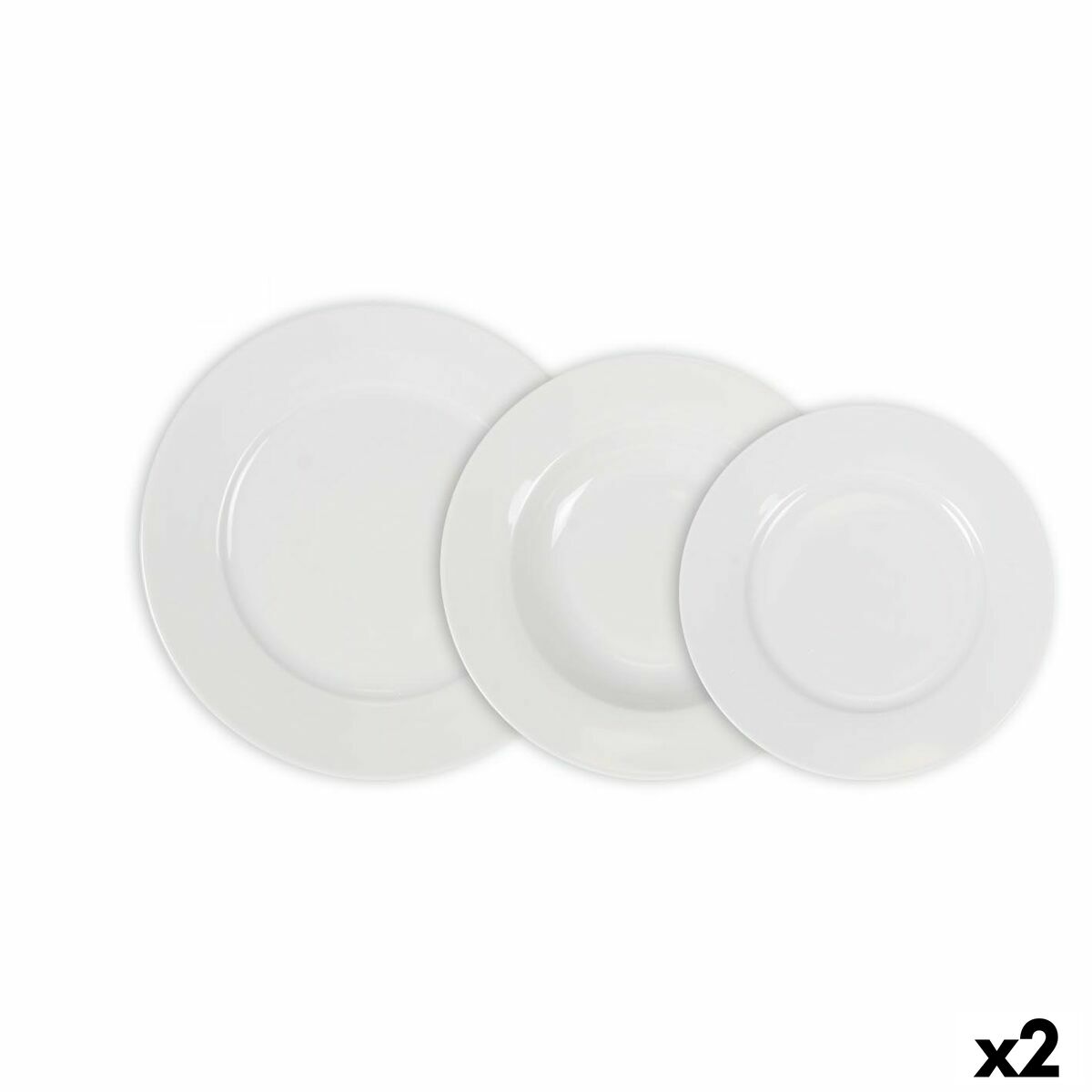 Astiasetti 12 osaa valkoinen pyöreä, lautaset 4+4+4, 2 kpl ruoka-astiasto koti