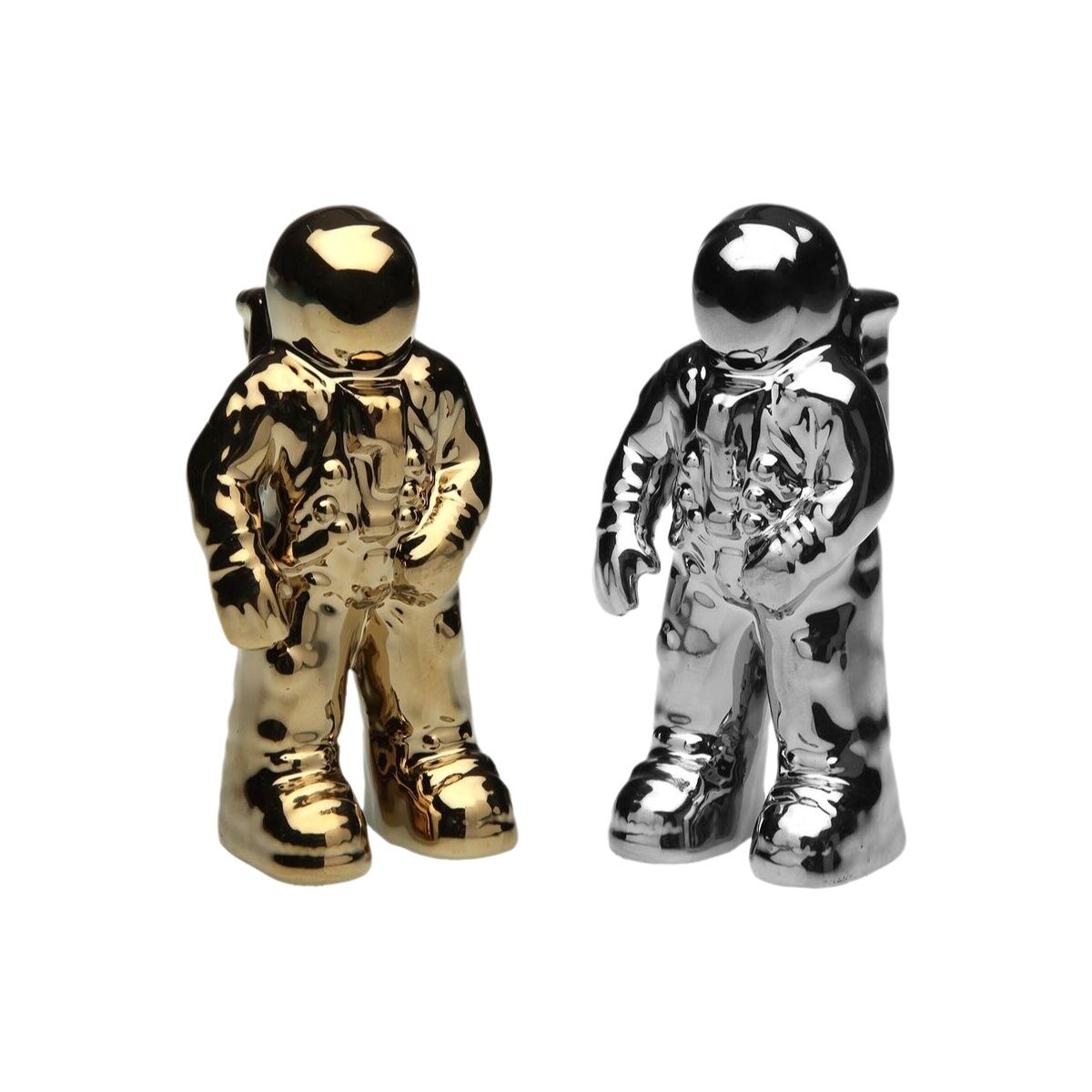 Astronautti koristehahmo, keraaminen pöytäkoriste, kultainen tai hopea, 10,4 cm