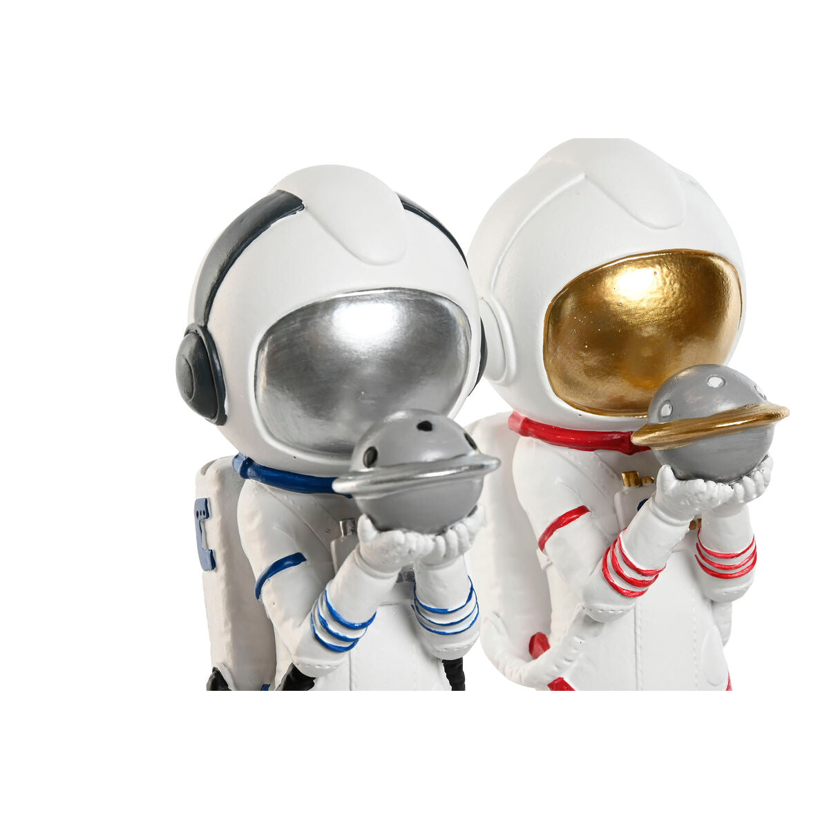 Astronautti koristehahmo 25 cm, 2 kpl, resiini, valkoinen, sininen & punainen