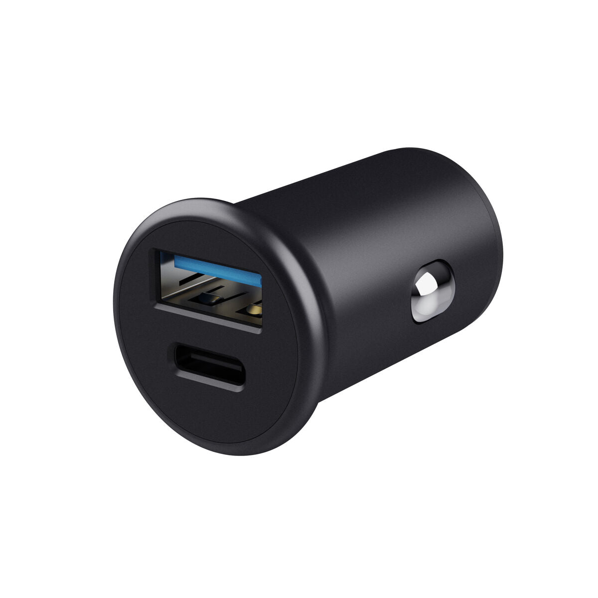 Autolaturi 38 W, 1×USB-C + 1×USB-A, Quick Charge 3.0, 2-porttia, musta, autoon