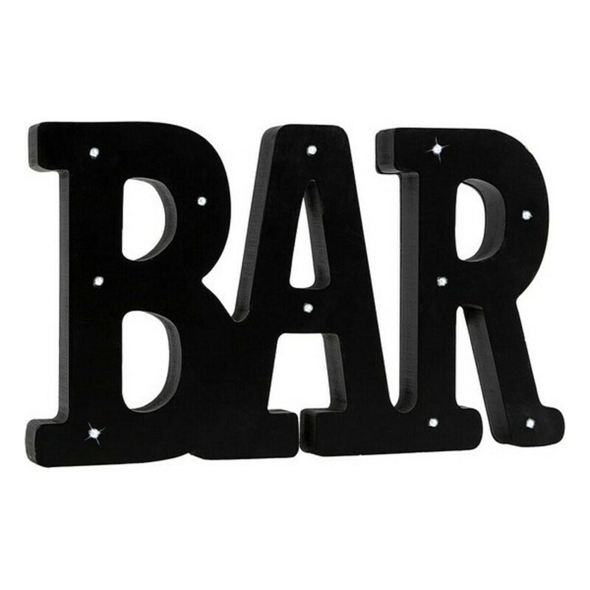 Bar valokirjain, seinäkoriste paristokäyttö 36 × 2 × 21 cm, musta kotiin