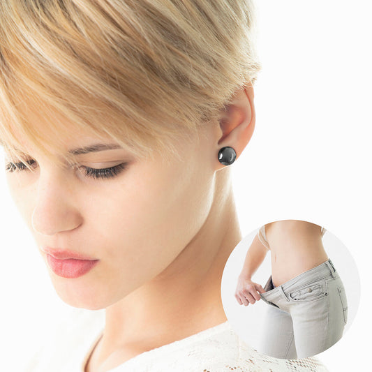 Biomagneettiset laihdutuskorvakorut akupainanta magneeteilla, musta 1×0,5×1 cm