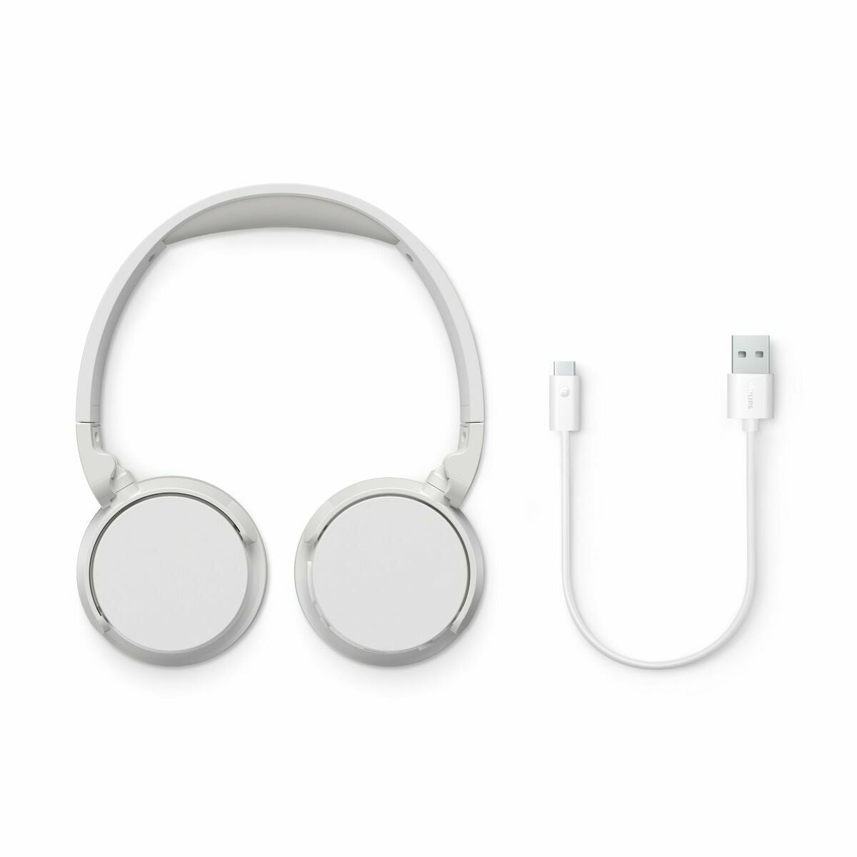 Bluetooth-kuulokkeet mikrofonilla, langattomat taittuvat valkoinen puheluihin