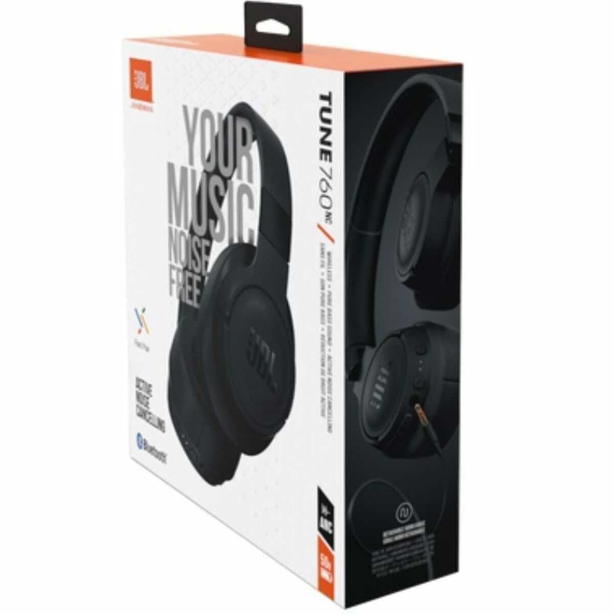 Bluetooth-kuulokkeet vastamelulla, mikrofonilla, langattomat 40 mm musta JBL