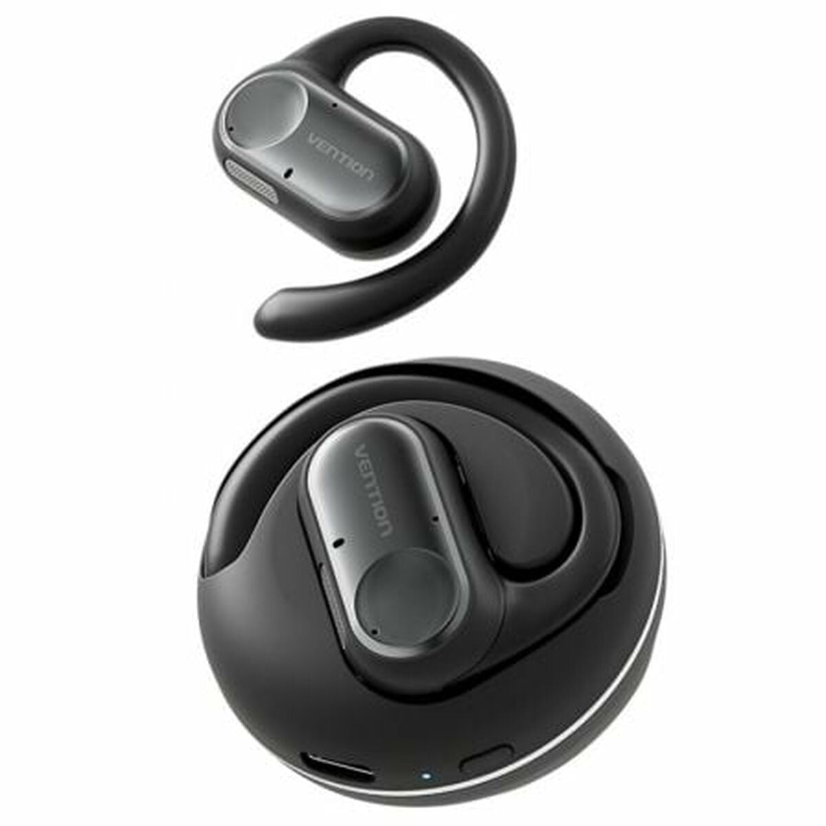 Bluetooth urheilukuulokkeet 5.3, USB-C-lataus, mikrofoni, treeniin, musta