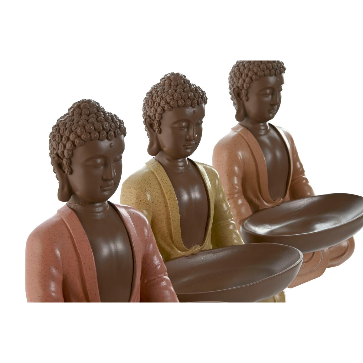 Buddha-koriste hartsi 3 kpl, oranssi koralli & lime, 19,5×16×25,5 cm